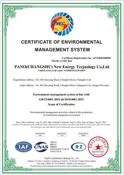 ISO 14001-Zertifikat