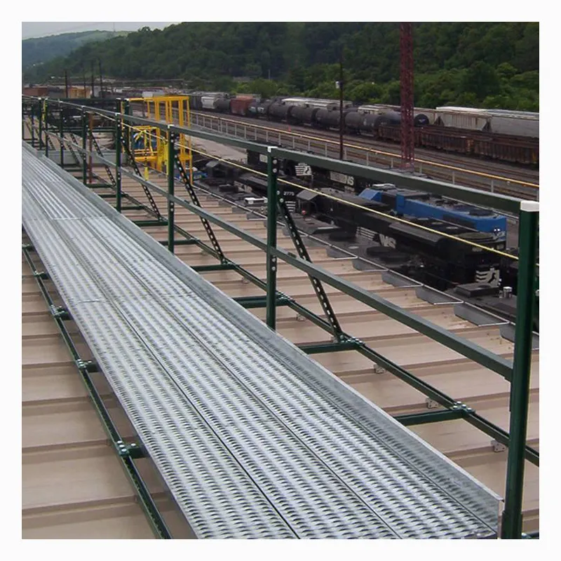 Galvanized steel safety grating crocodile mouth hole grip strut step grating