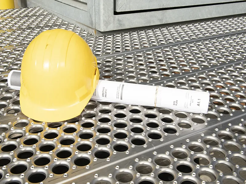 Rejilla galvanizada en caliente Perf-O-Grip - anti-slip safety grating close-up