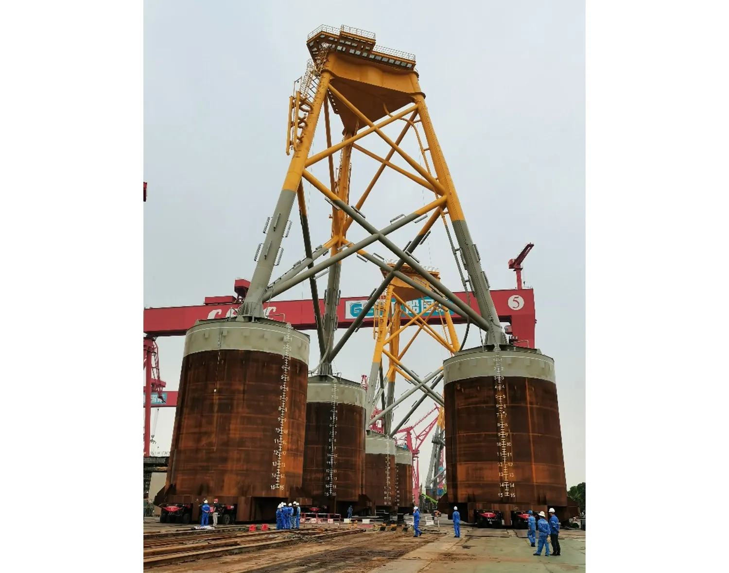 Wind power sea fastening support fabrication reference image